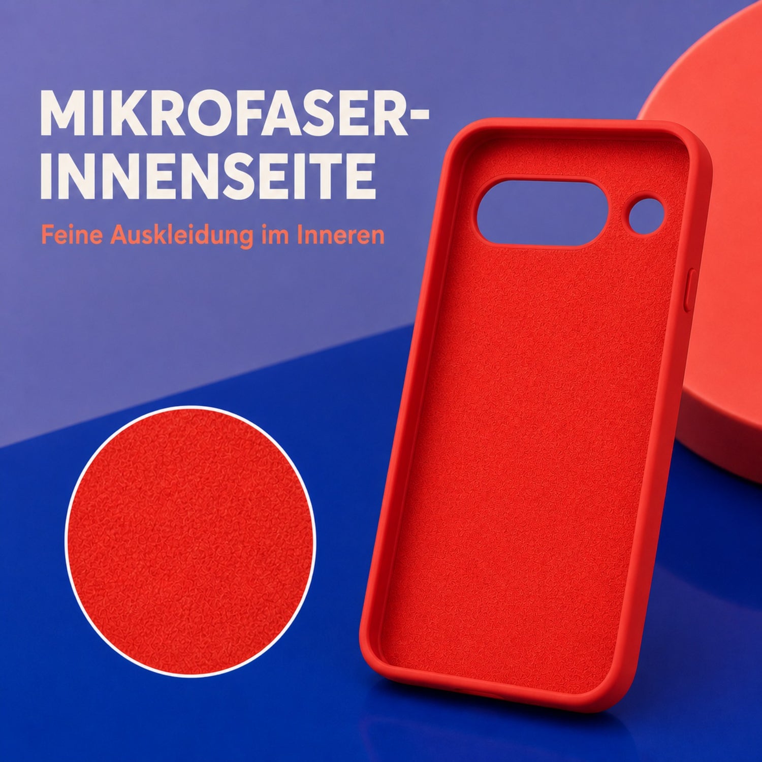 Google Pixel 9 Silicone Pro Silikon Hülle Rot – Detailansicht 4