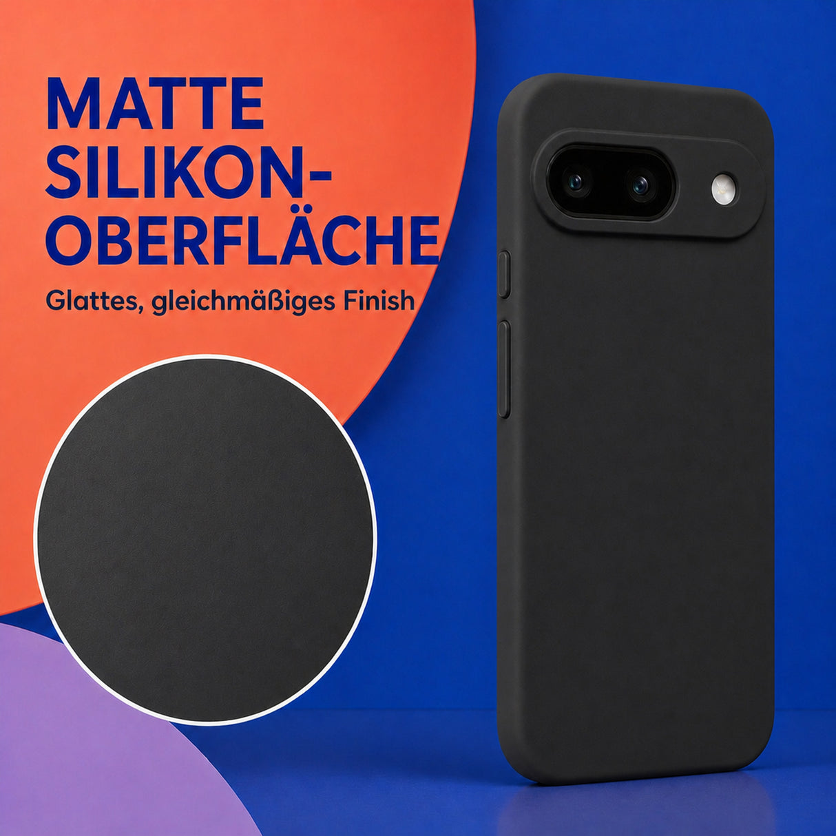 Google Pixel 9 Silicone Pro Silikon Hülle Schwarz – Detailansicht 1