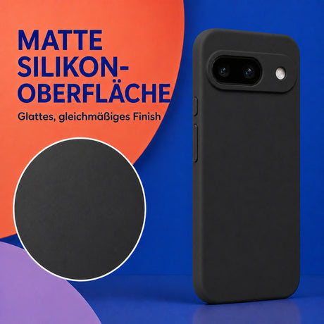 Google Pixel 9 Silicone Pro Silikon Hülle Schwarz – Detailansicht 1