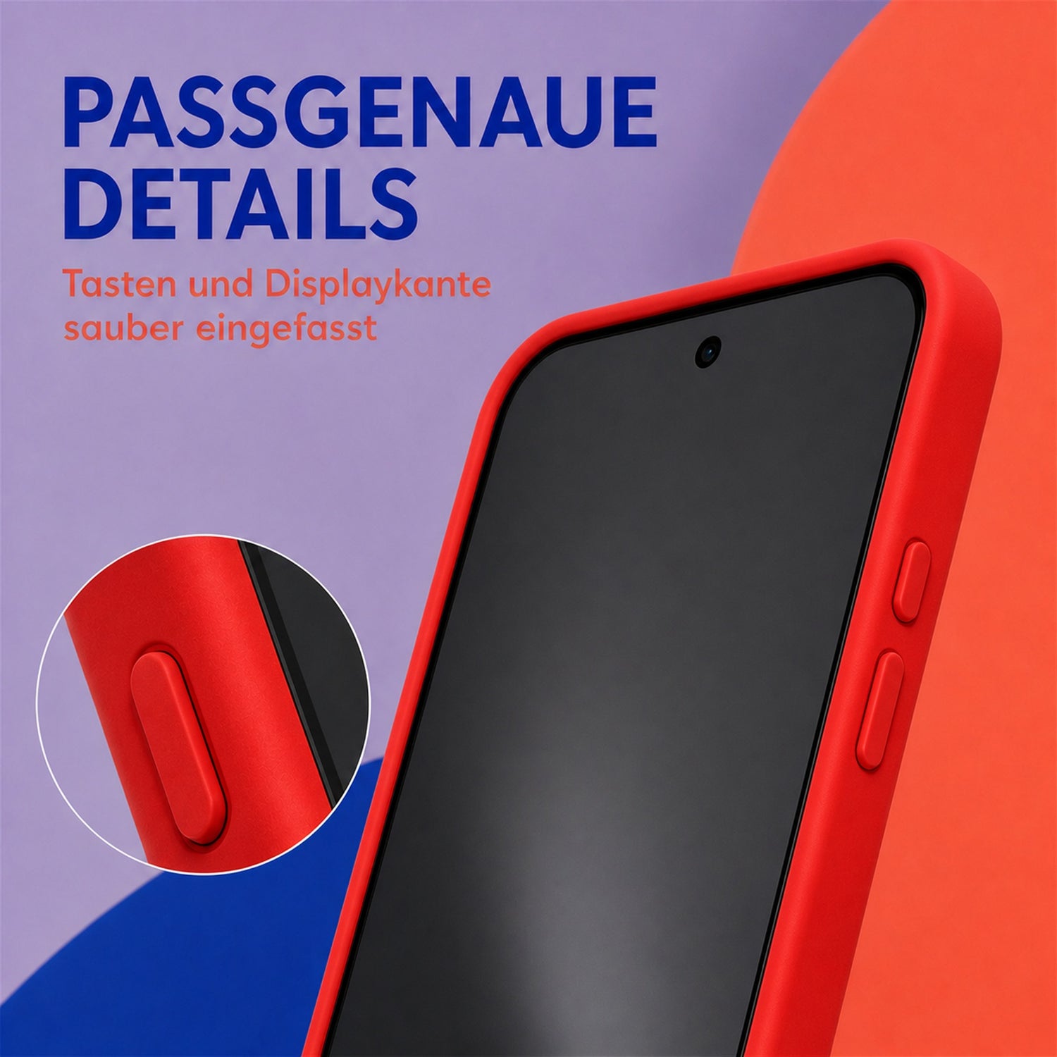 Google Pixel 9A Silicone Pro Silikon Hülle Rot – Detailansicht 3