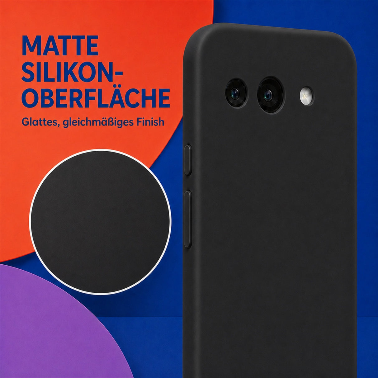 Google Pixel 9A Silicone Pro Silikon Hülle Schwarz – Detailansicht 1