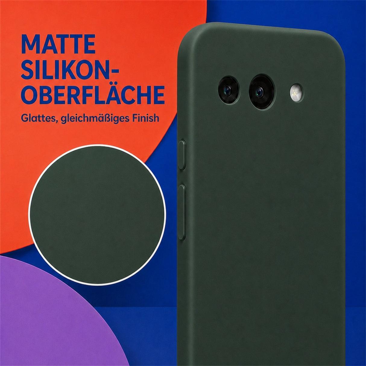 Google Pixel 9A Silicone Pro Silikon Hülle Tannengrün – Detailansicht 1