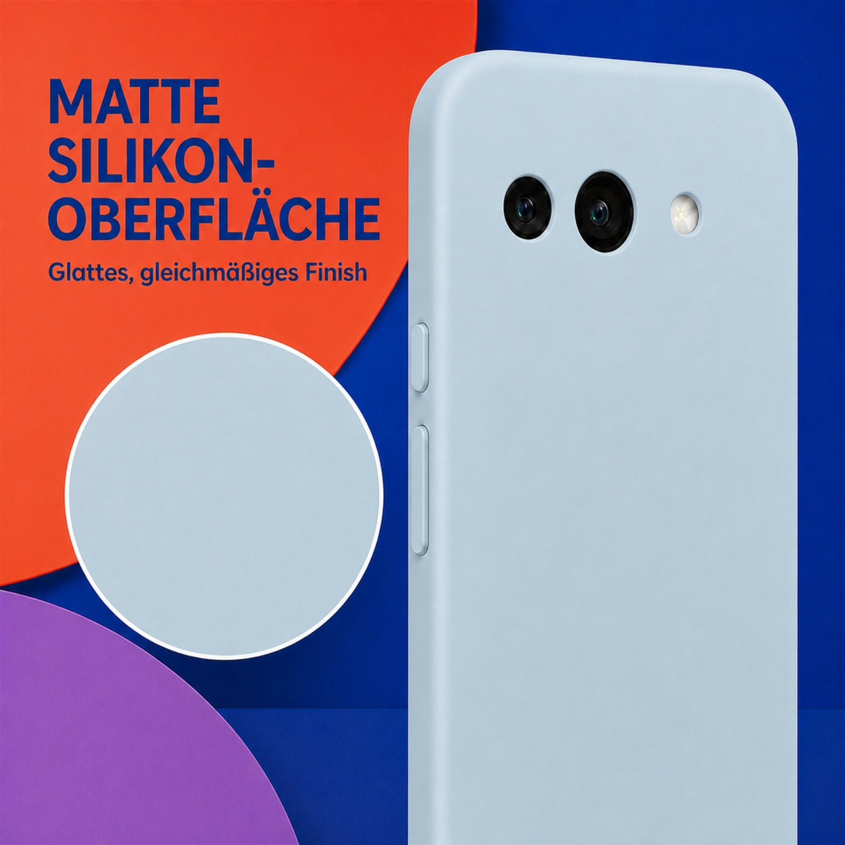 Google Pixel 9A Silicone Pro Silikon Hülle Wolkenblau – Detailansicht 1