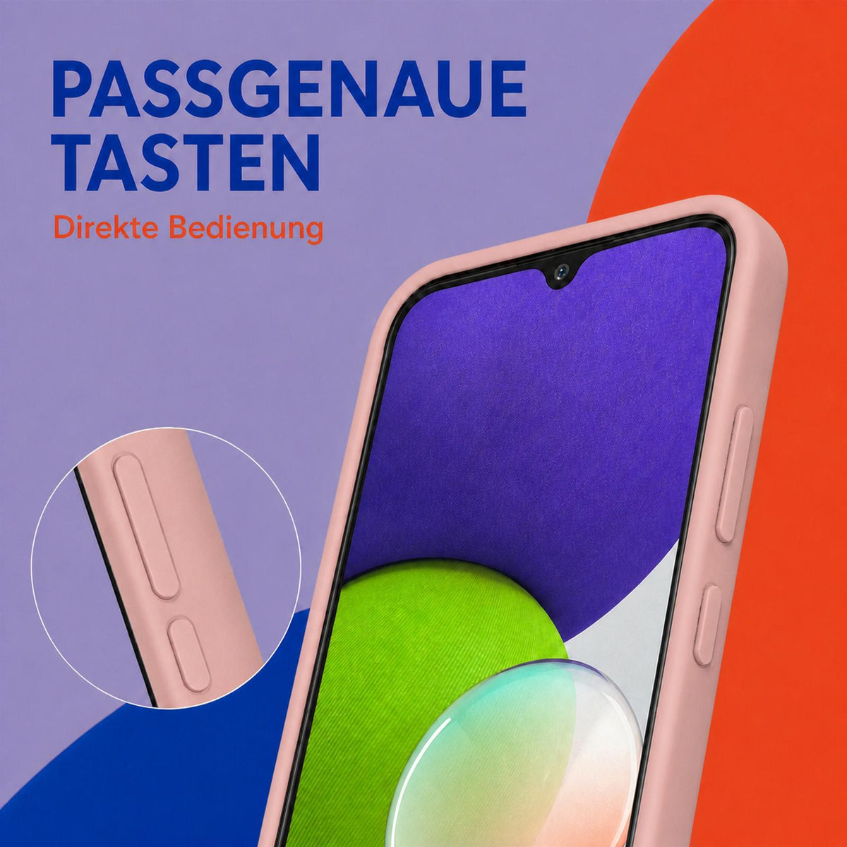 Samsung Galaxy A22 4G - Silikon Hülle Soft-Touch Altrosa
