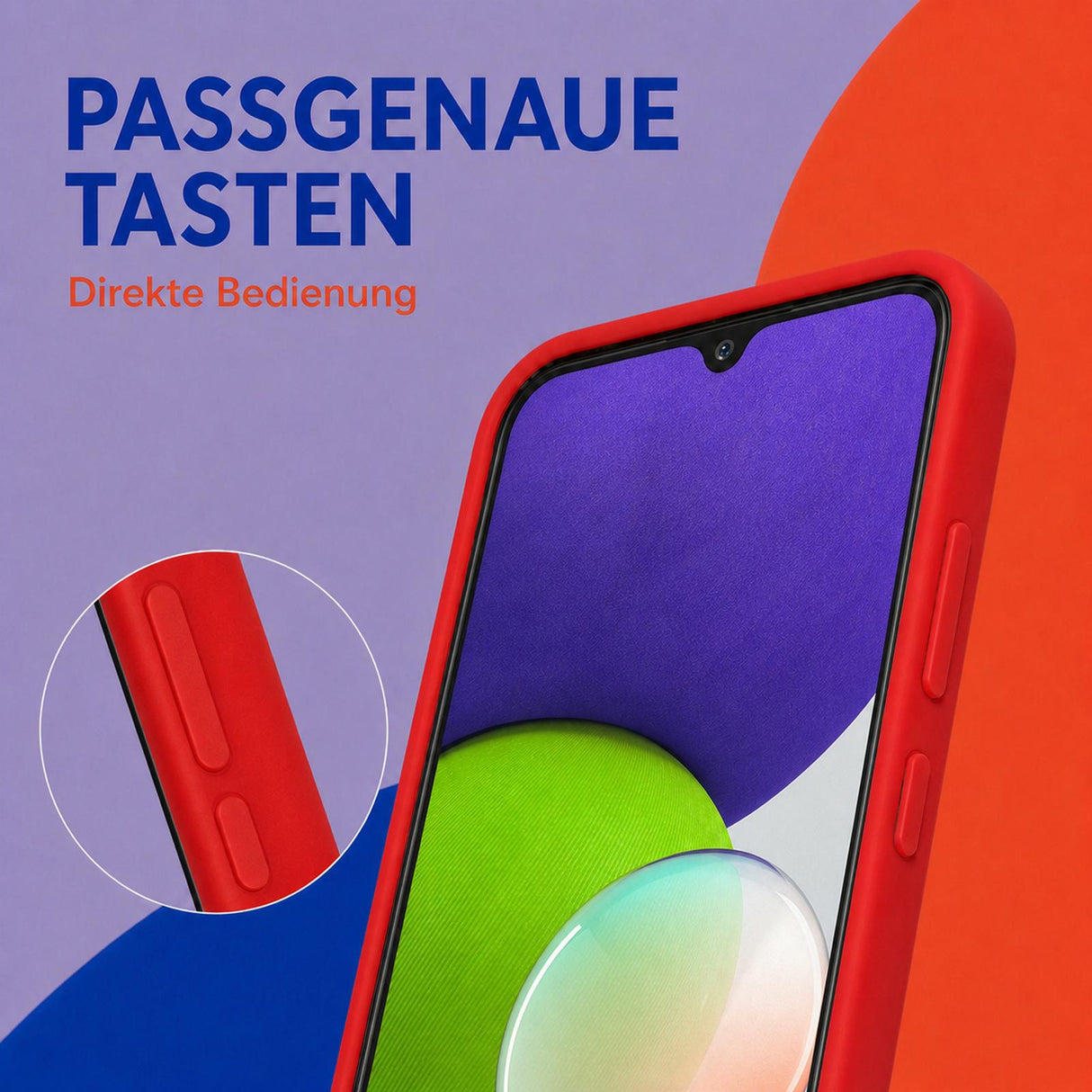 Samsung Galaxy A22 4G - Silikon Hülle Soft-Touch Rot