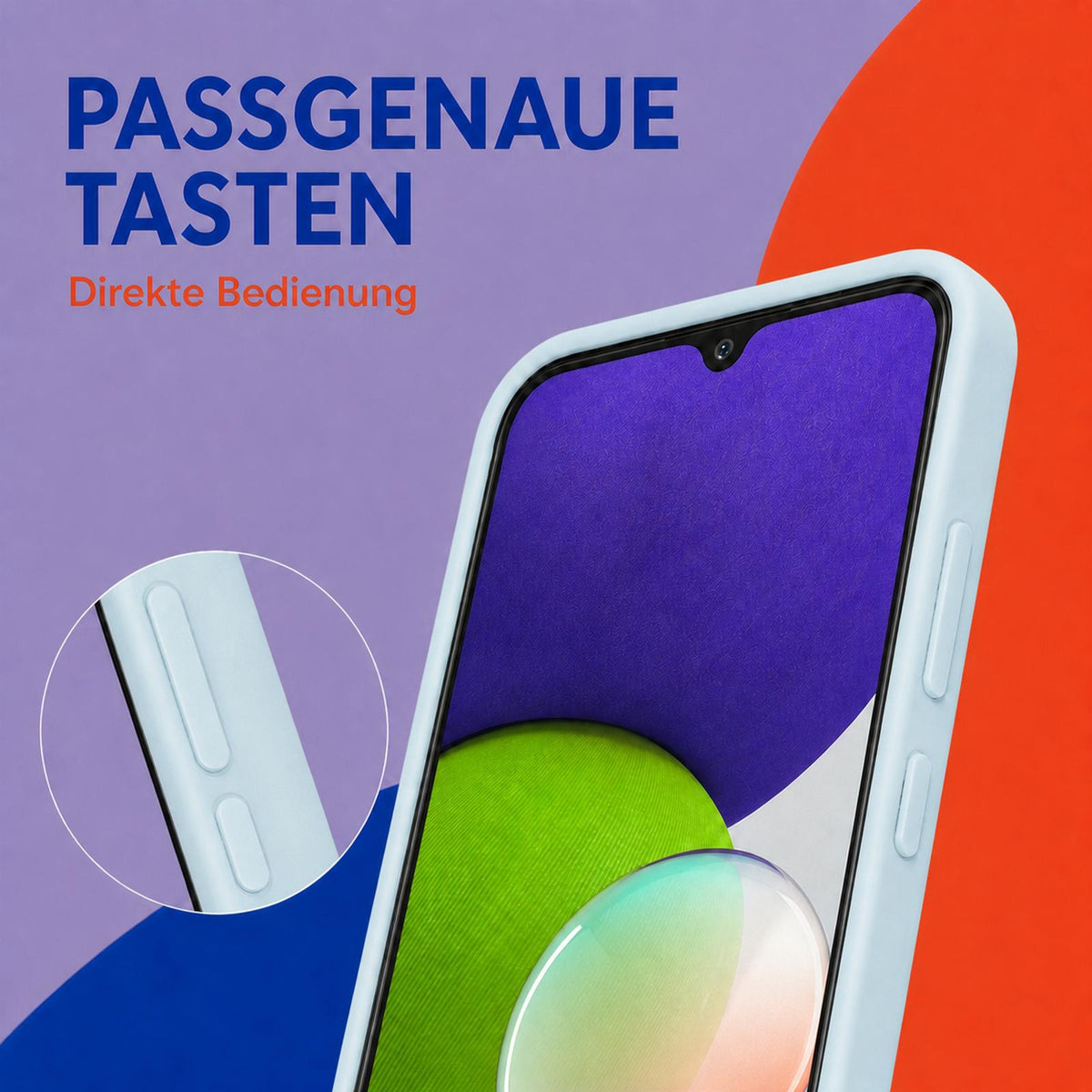 Samsung Galaxy A22 4G - Silikon Hülle Soft-Touch Wolkenblau