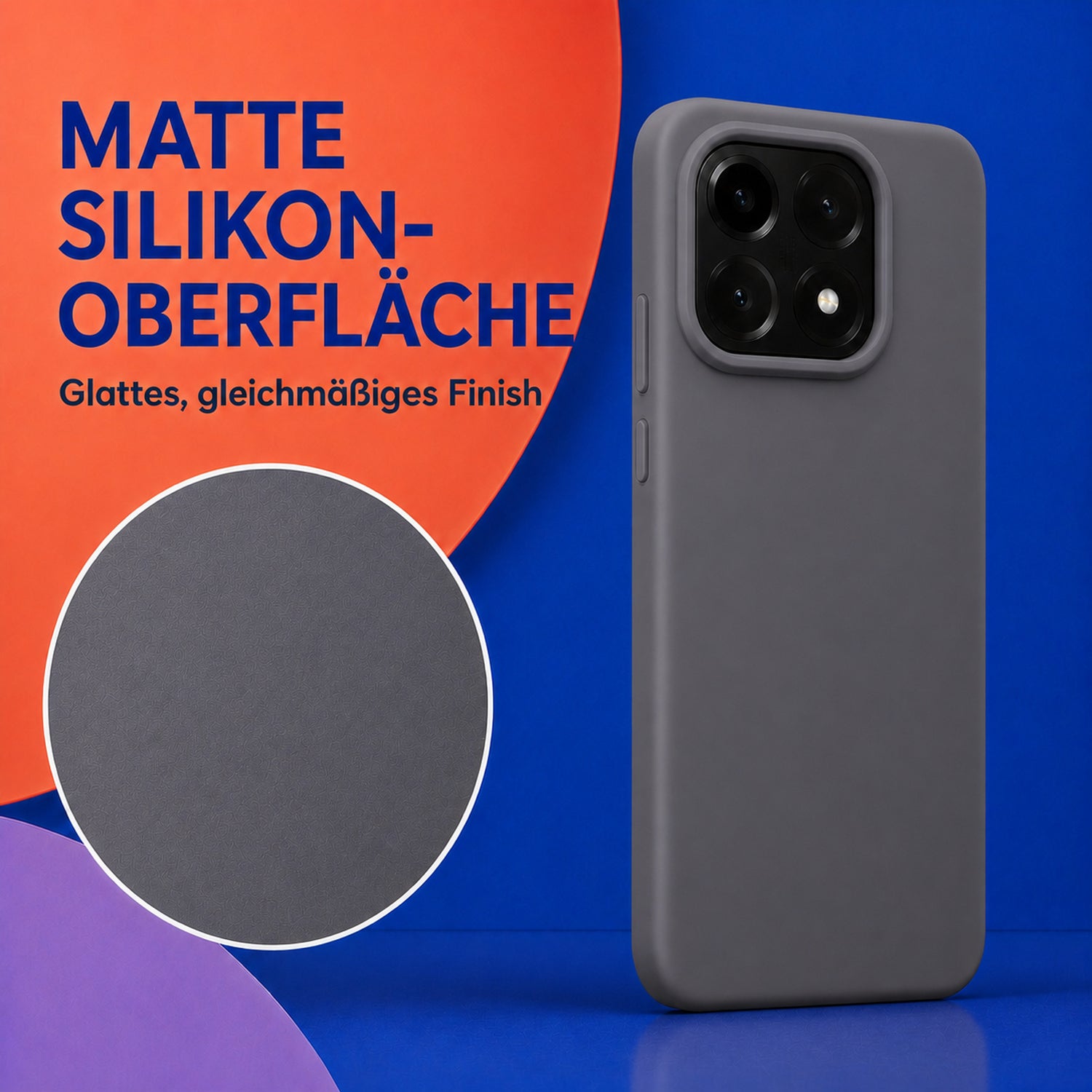 Xiaomi 14 Silicone Pro Silikon Hülle Anthrazit – Detailansicht 1