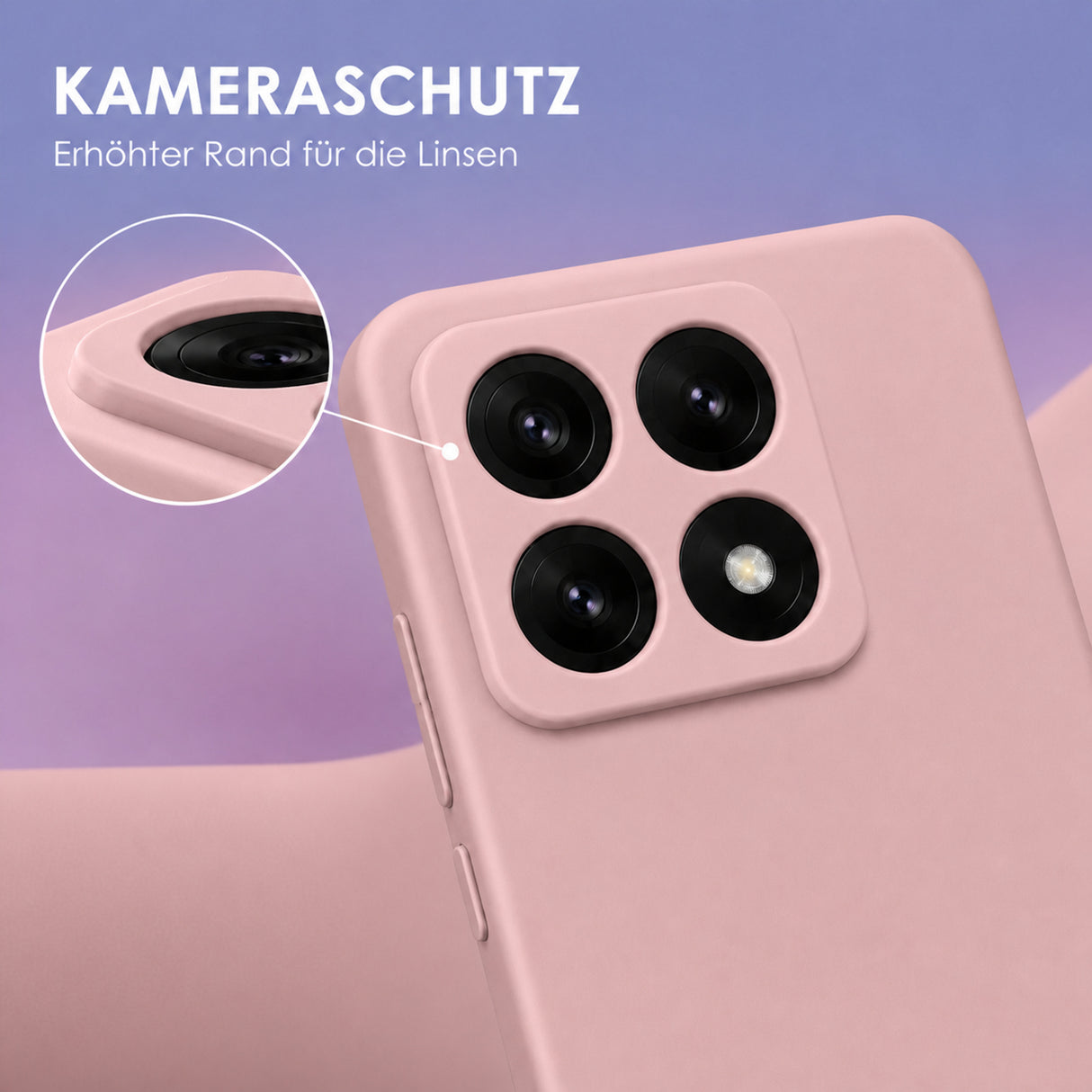 Xiaomi 14T Silicone Pro Silikon Hülle Altrosa – Detailansicht 2