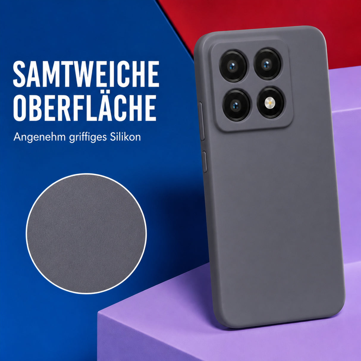 Xiaomi 14T Silicone Pro Silikon Hülle Anthrazit – Detailansicht 1