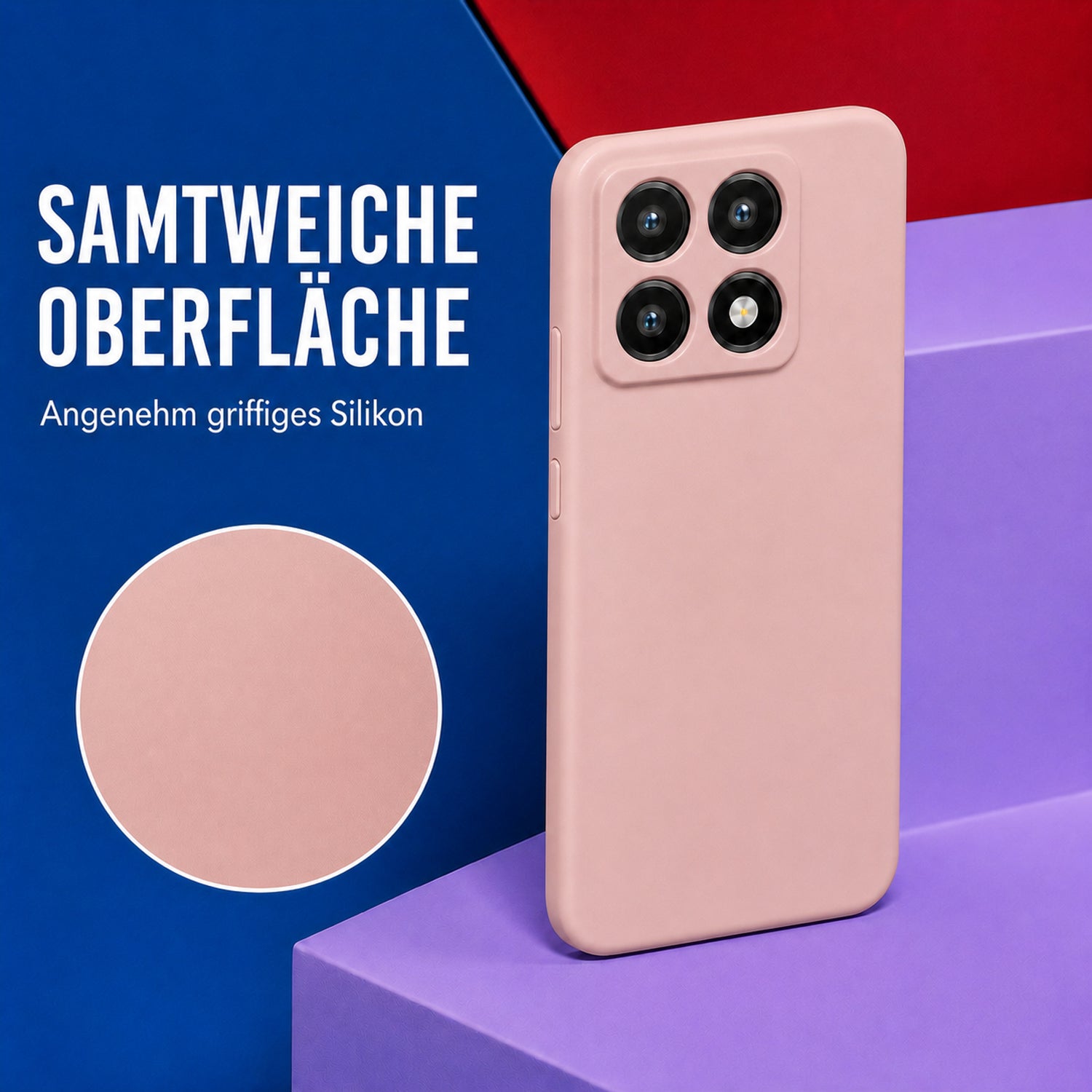 Xiaomi 14T Pro Silicone Pro Silikon Hülle Altrosa – Detailansicht 1