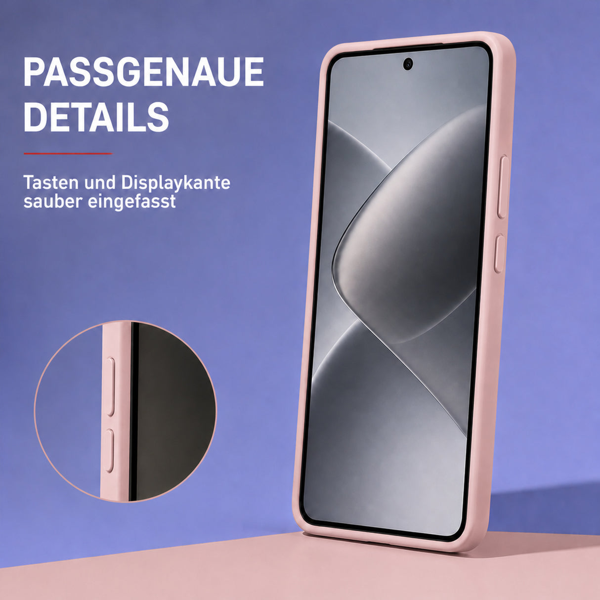 Xiaomi 14T Pro Silicone Pro Silikon Hülle Altrosa – Detailansicht 3