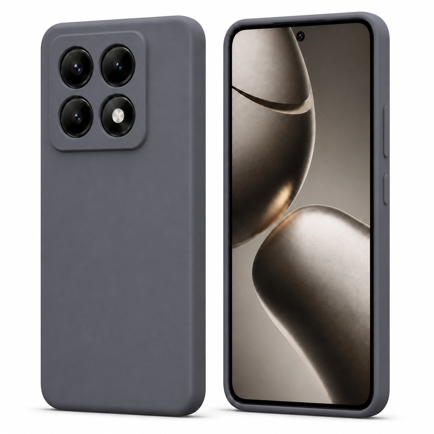 Xiaomi 14T Pro Silicone Pro Silikon Hülle in Anthrazit – Produktansicht