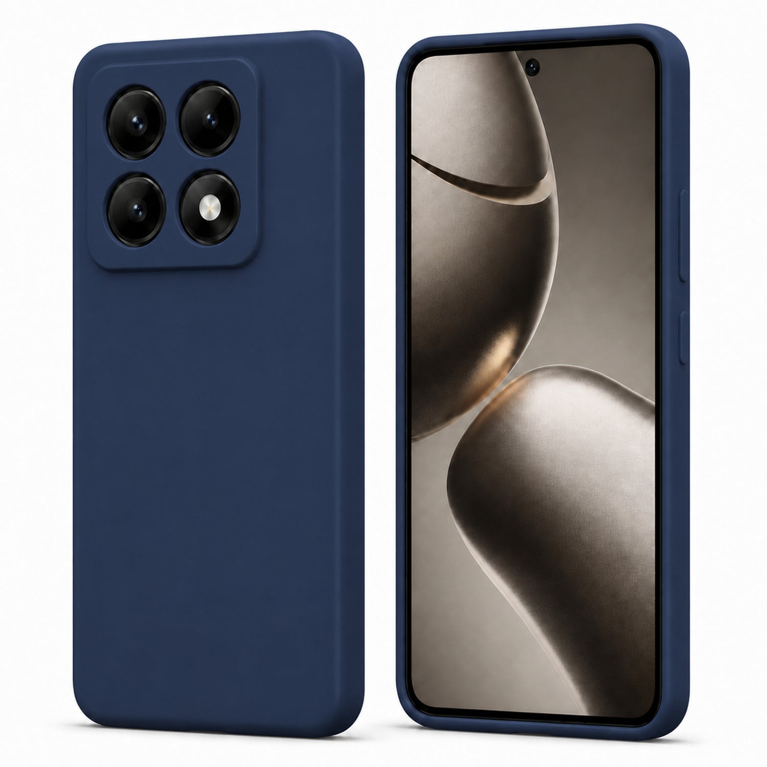 Xiaomi 14T Pro Silicone Pro Silikon Hülle in Marineblau – Produktansicht