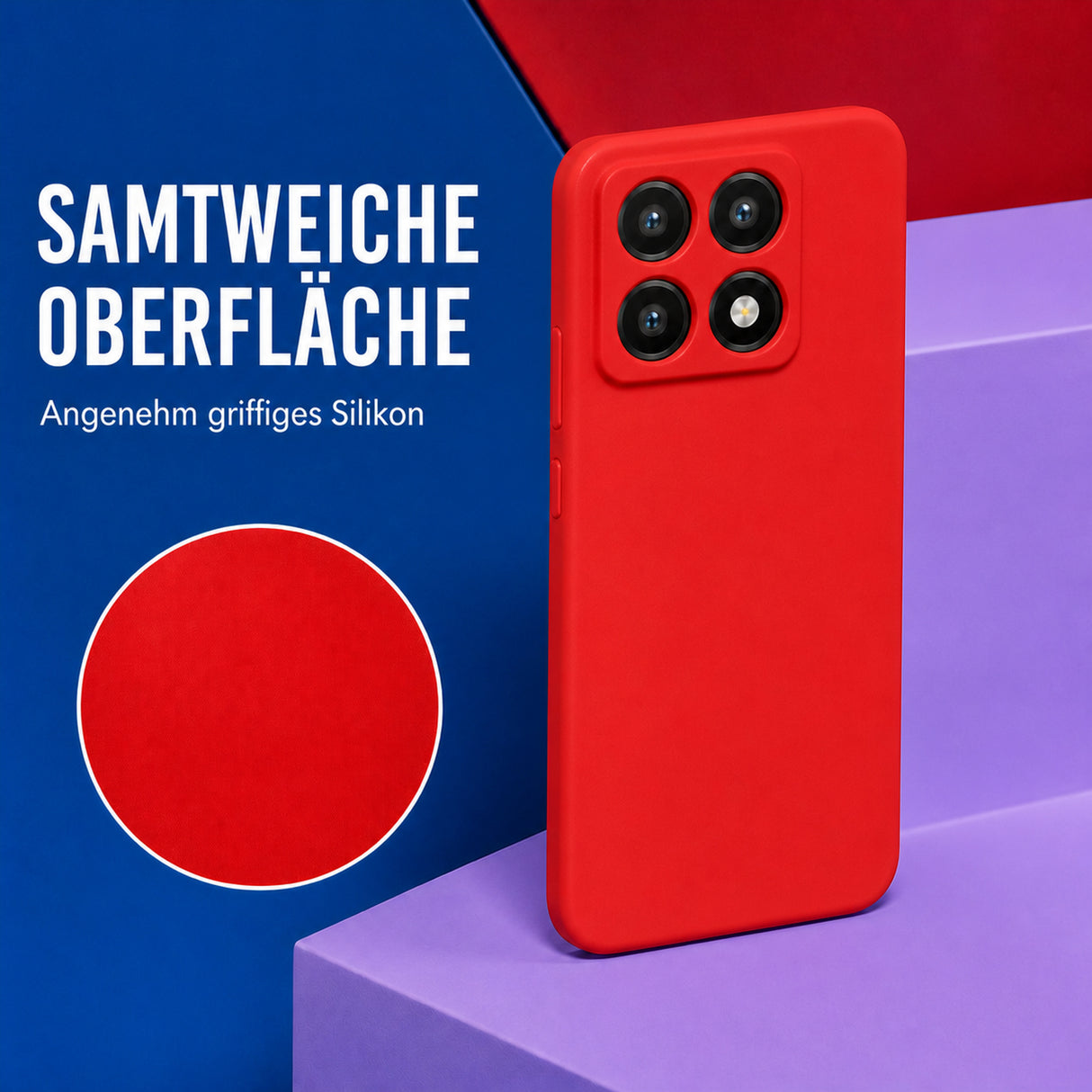 Xiaomi 14T Pro Silicone Pro Silikon Hülle Rot – Detailansicht 1