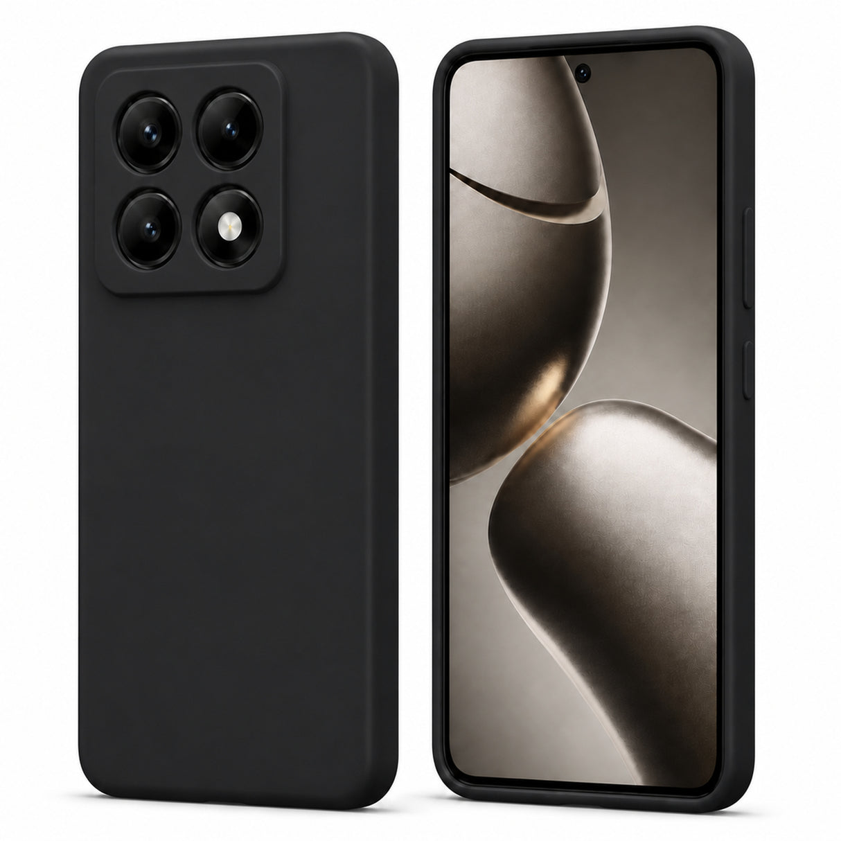 Xiaomi 14T Pro Silicone Pro Silikon Hülle in Schwarz – Produktansicht