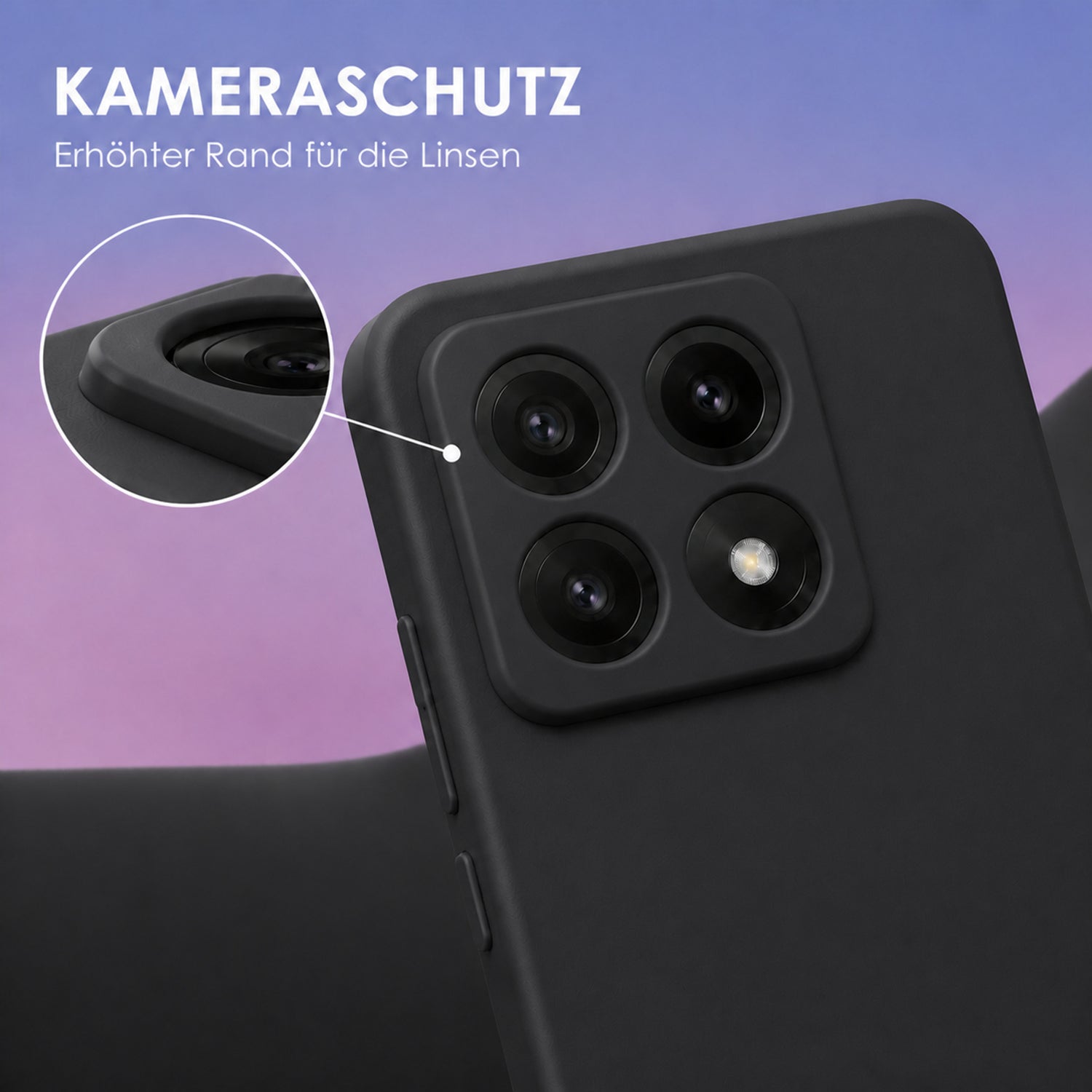 Xiaomi 14T Pro Silicone Pro Silikon Hülle Schwarz – Detailansicht 2