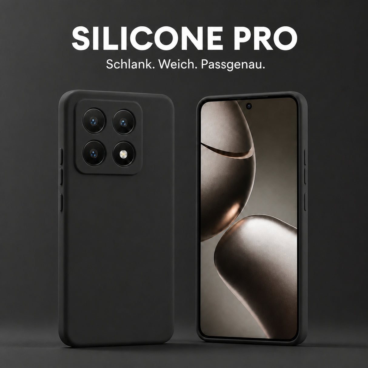 Xiaomi 14T Pro Silicone Pro Silikon Hülle Schwarz – Detailansicht 5