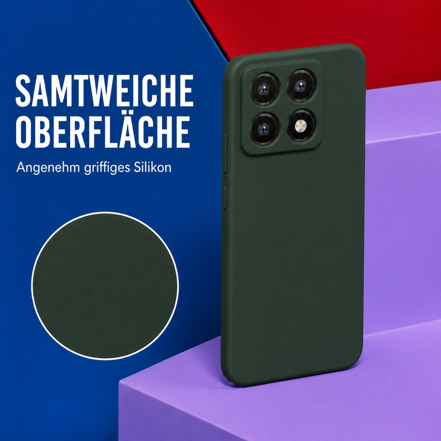 Xiaomi 14T Pro Silicone Pro Silikon Hülle Tannengrün – Detailansicht 1