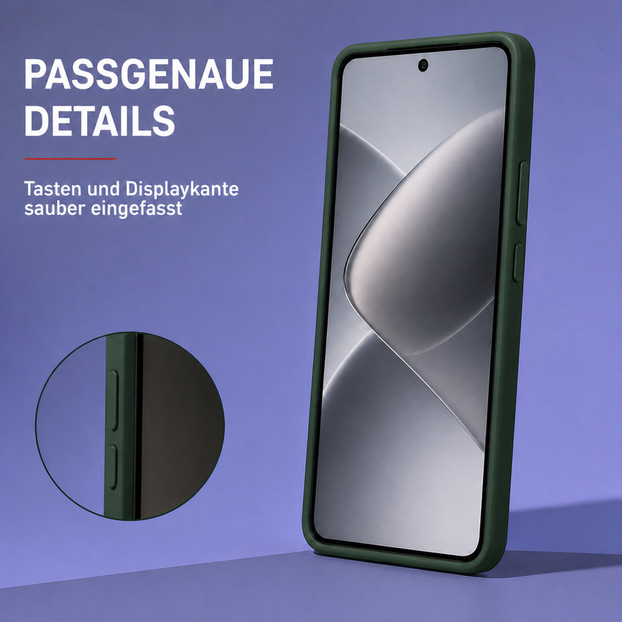 Xiaomi 14T Pro Silicone Pro Silikon Hülle Tannengrün – Detailansicht 3