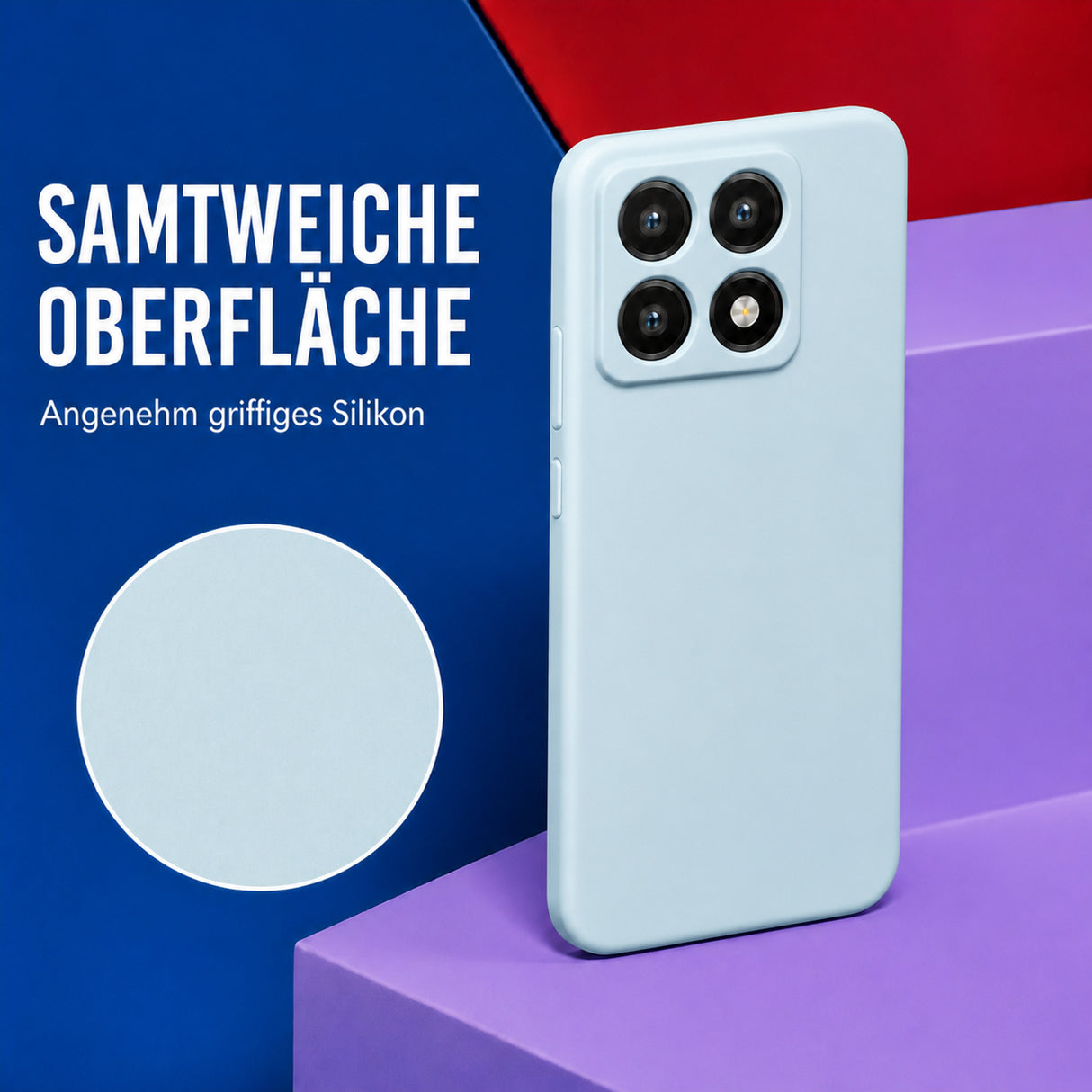 Xiaomi 14T Pro Silicone Pro Silikon Hülle Wolkenblau – Detailansicht 1
