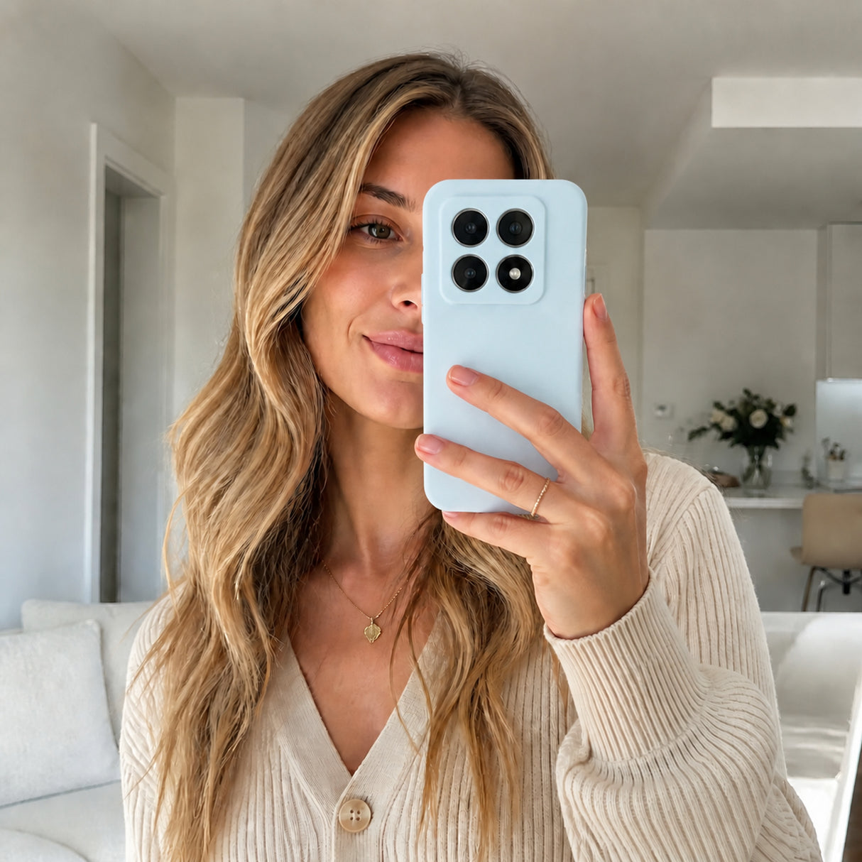 Xiaomi 14T Pro Silicone Pro Silikon Hülle Wolkenblau – Detailansicht 6