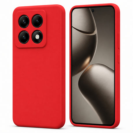 Xiaomi 14T Silicone Pro Silikon Hülle in Rot – Produktansicht