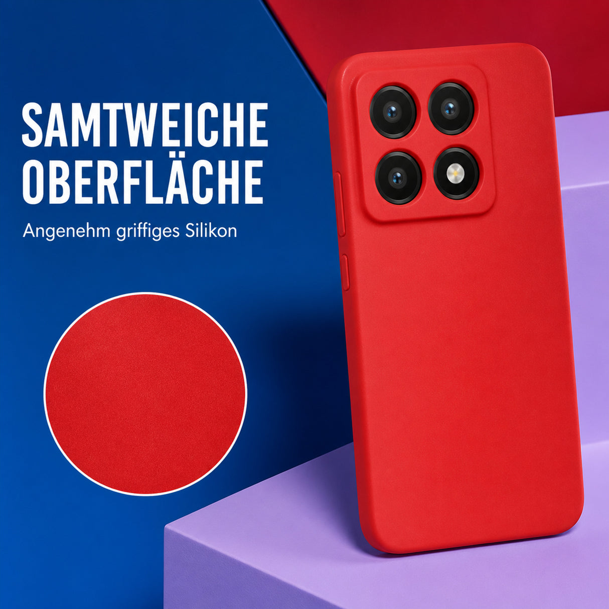 Xiaomi 14T Silicone Pro Silikon Hülle Rot – Detailansicht 1