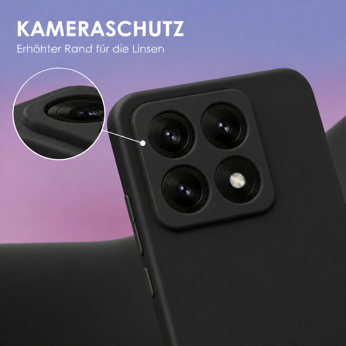 Xiaomi 14T Silicone Pro Silikon Hülle Schwarz – Detailansicht 2