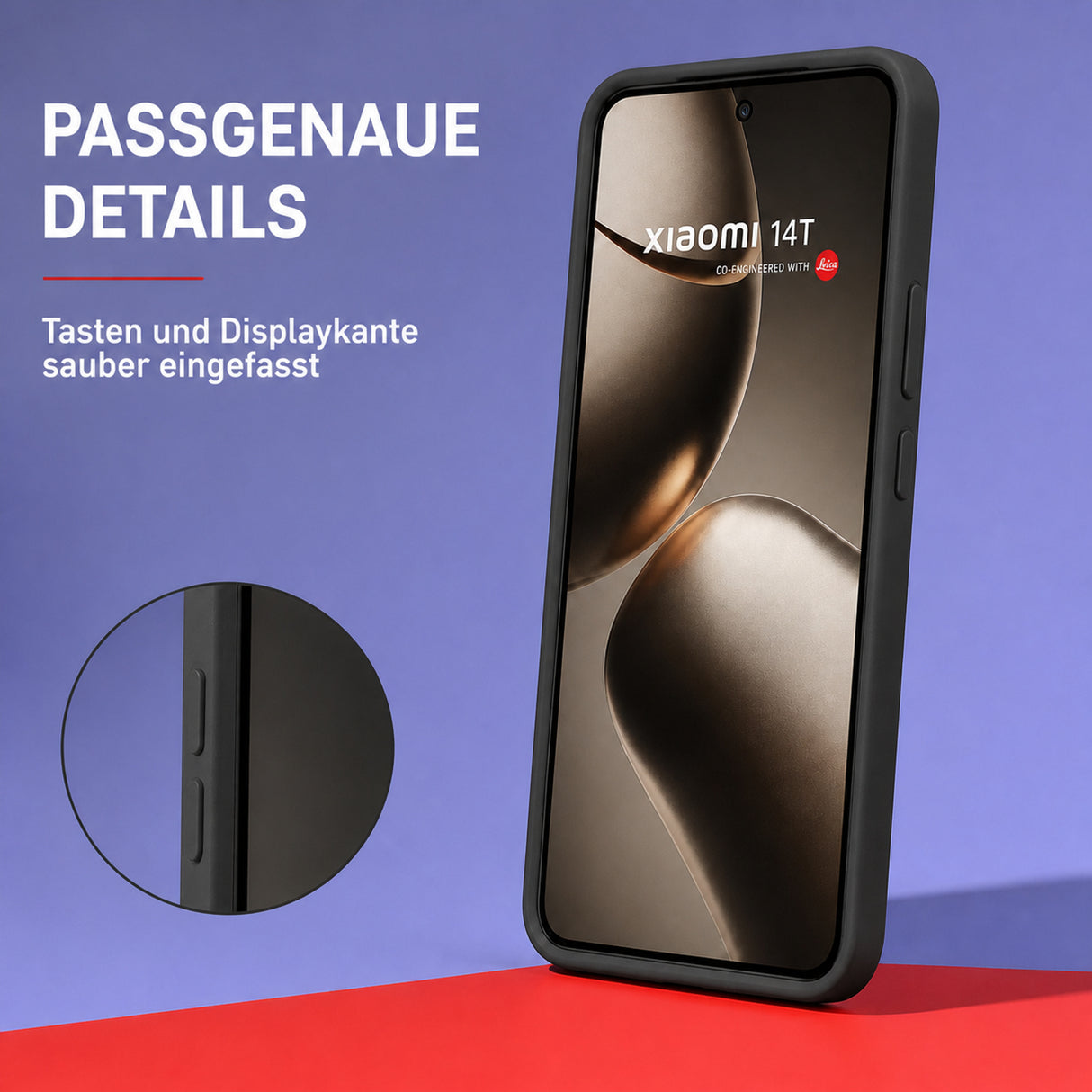 Xiaomi 14T Silicone Pro Silikon Hülle Schwarz – Detailansicht 3