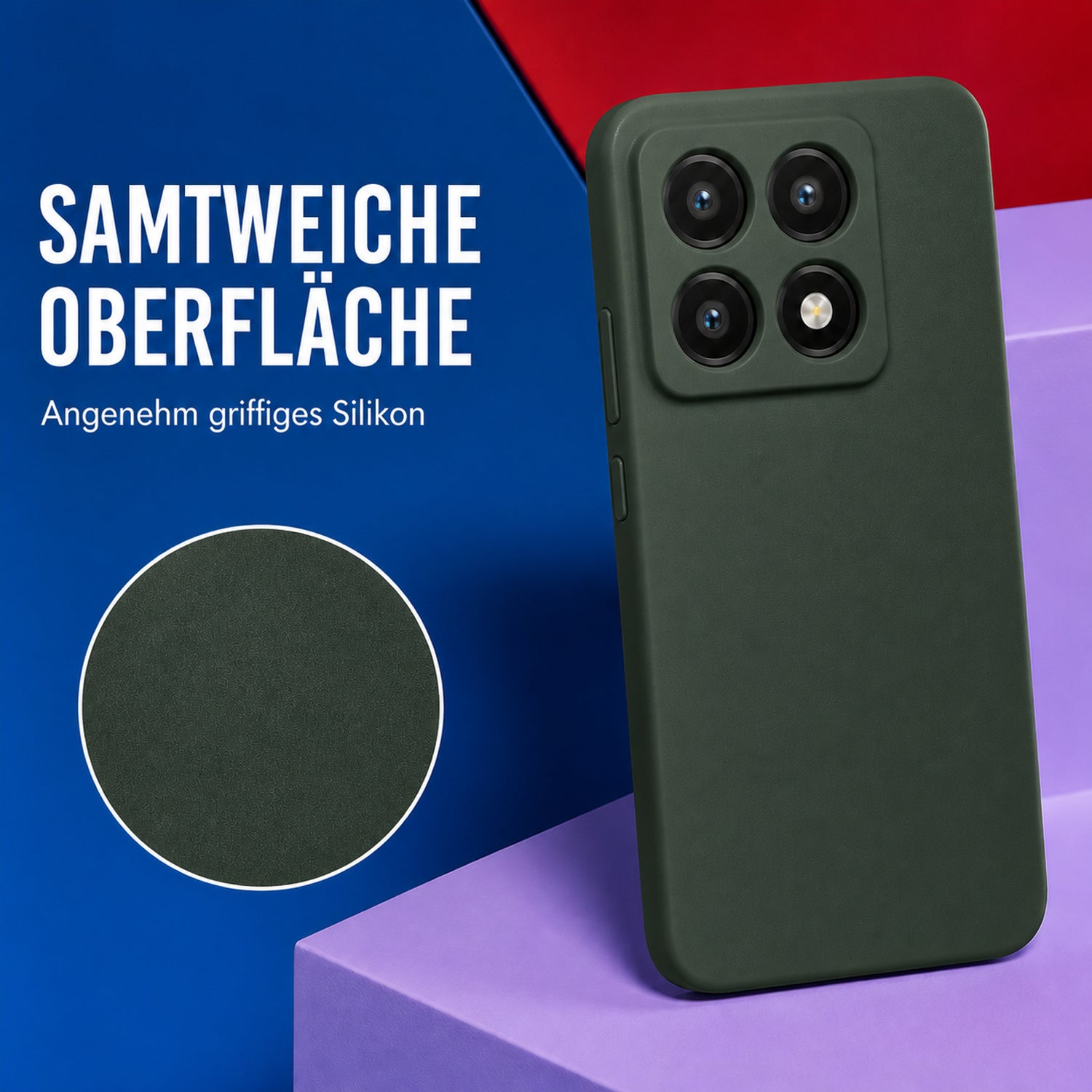 Xiaomi 14T Silicone Pro Silikon Hülle Tannengrün – Detailansicht 1