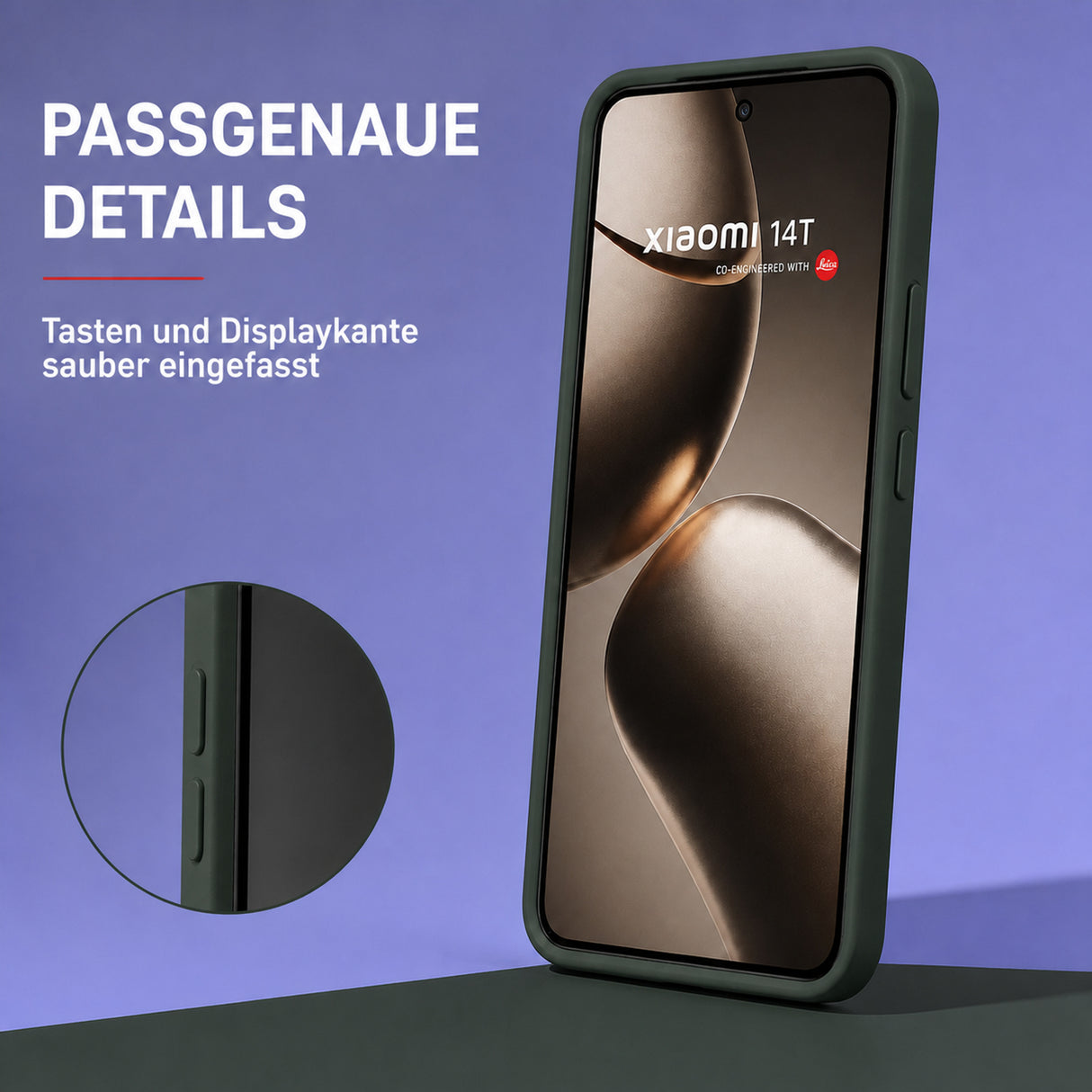 Xiaomi 14T Silicone Pro Silikon Hülle Tannengrün – Detailansicht 3