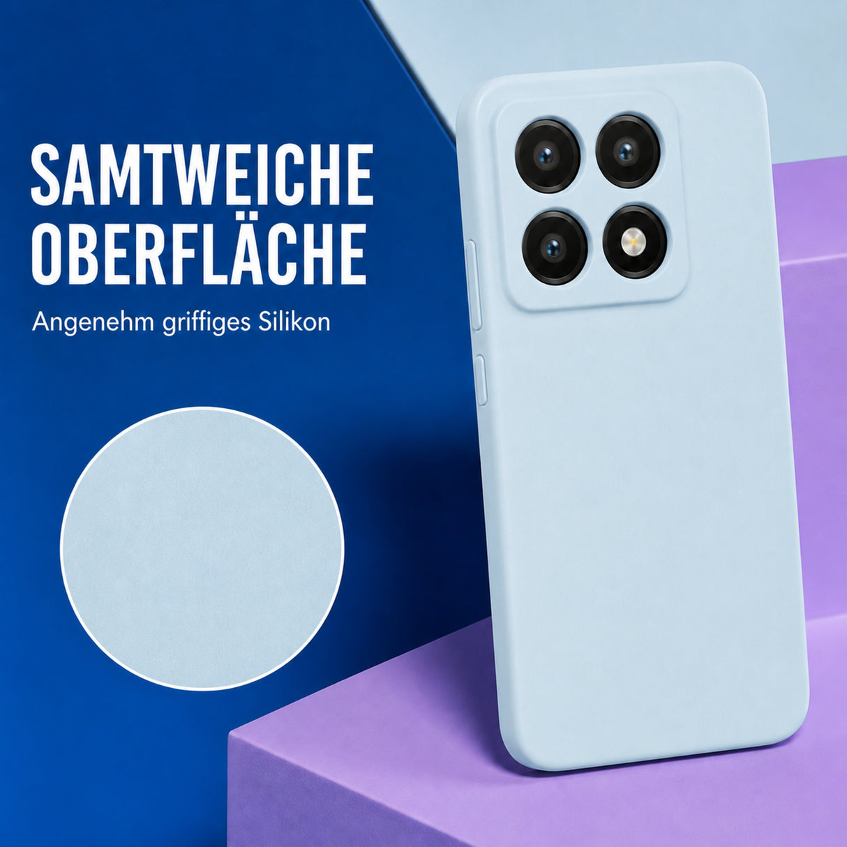 Xiaomi 14T Silicone Pro Silikon Hülle Wolkenblau – Detailansicht 1