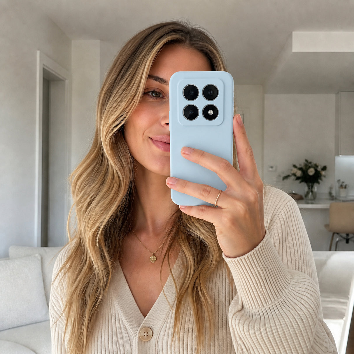 Xiaomi 14T Silicone Pro Silikon Hülle Wolkenblau – Detailansicht 6