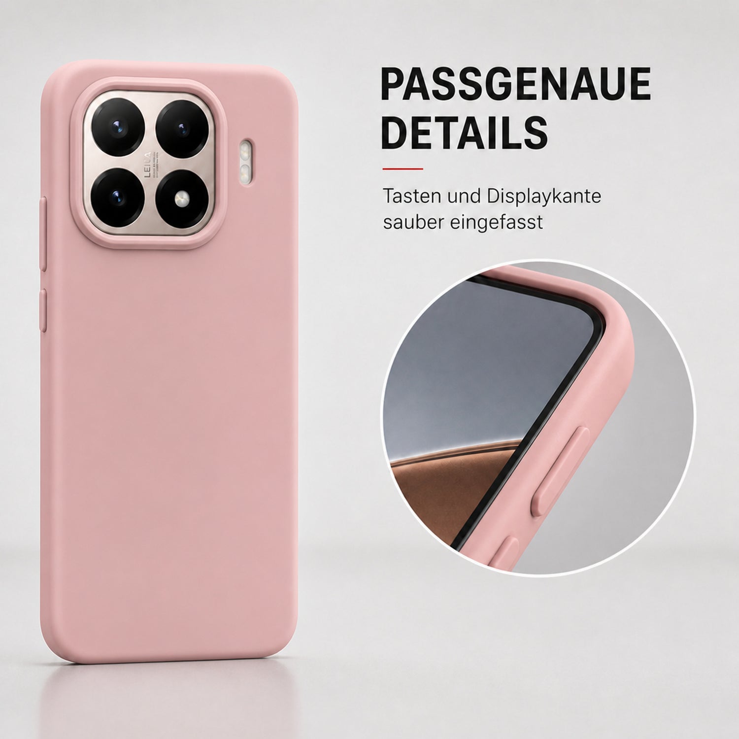 Xiaomi 15 Silicone Pro Silikon Hülle Altrosa – Detailansicht 3