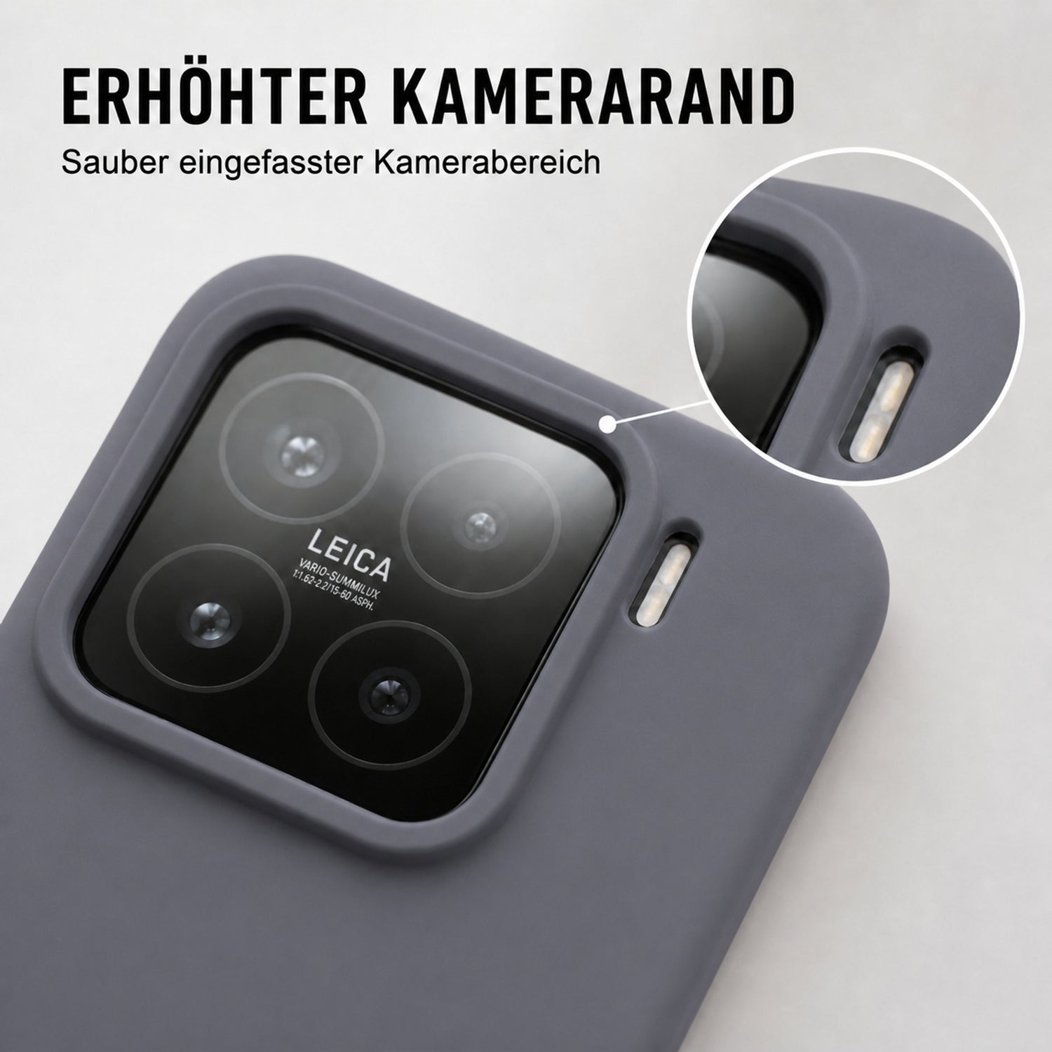 Xiaomi 15 Silicone Pro Silikon Hülle Anthrazit – Detailansicht 2