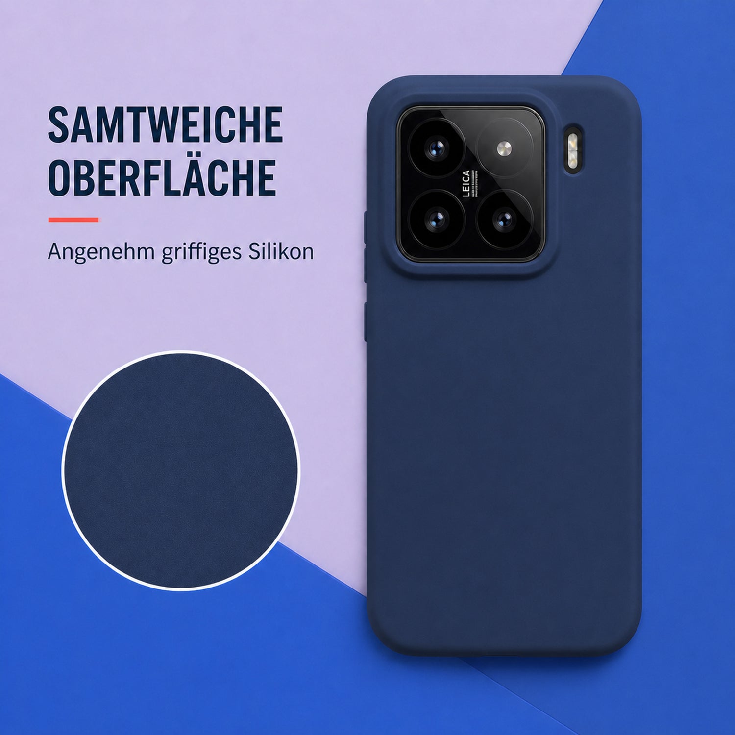 Xiaomi 15 Silicone Pro Silikon Hülle Marineblau – Detailansicht 1