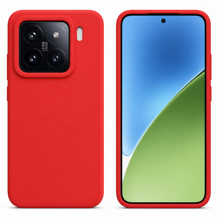 Xiaomi 15 Silicone Pro Silikon Hülle in Rot – Produktansicht