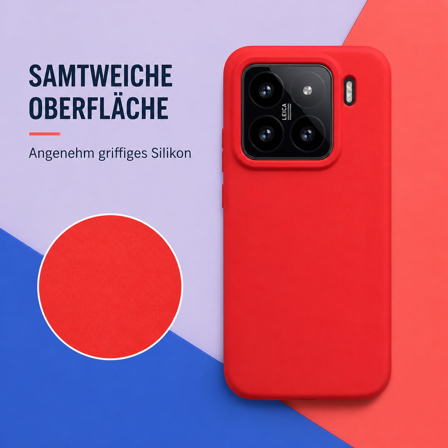 Xiaomi 15 Silicone Pro Silikon Hülle Rot – Detailansicht 1