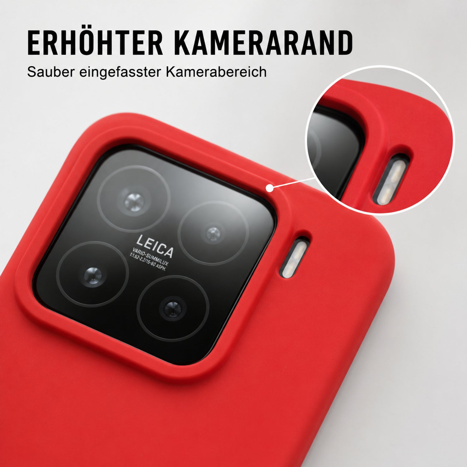 Xiaomi 15 Silicone Pro Silikon Hülle Rot – Detailansicht 2