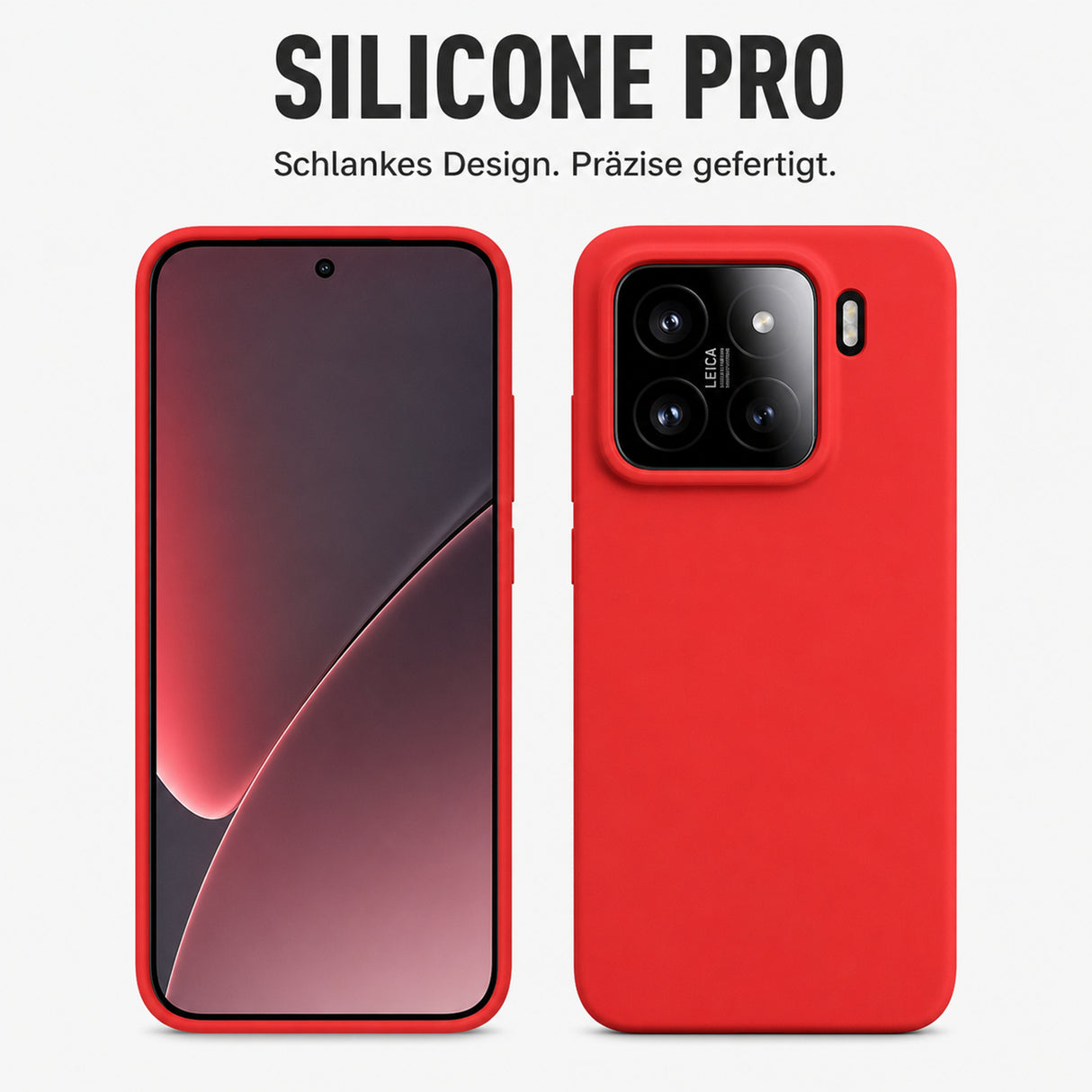 Xiaomi 15 Silicone Pro Silikon Hülle Rot – Detailansicht 5
