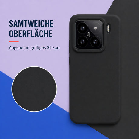 Xiaomi 15 Silicone Pro Silikon Hülle Schwarz – Detailansicht 1