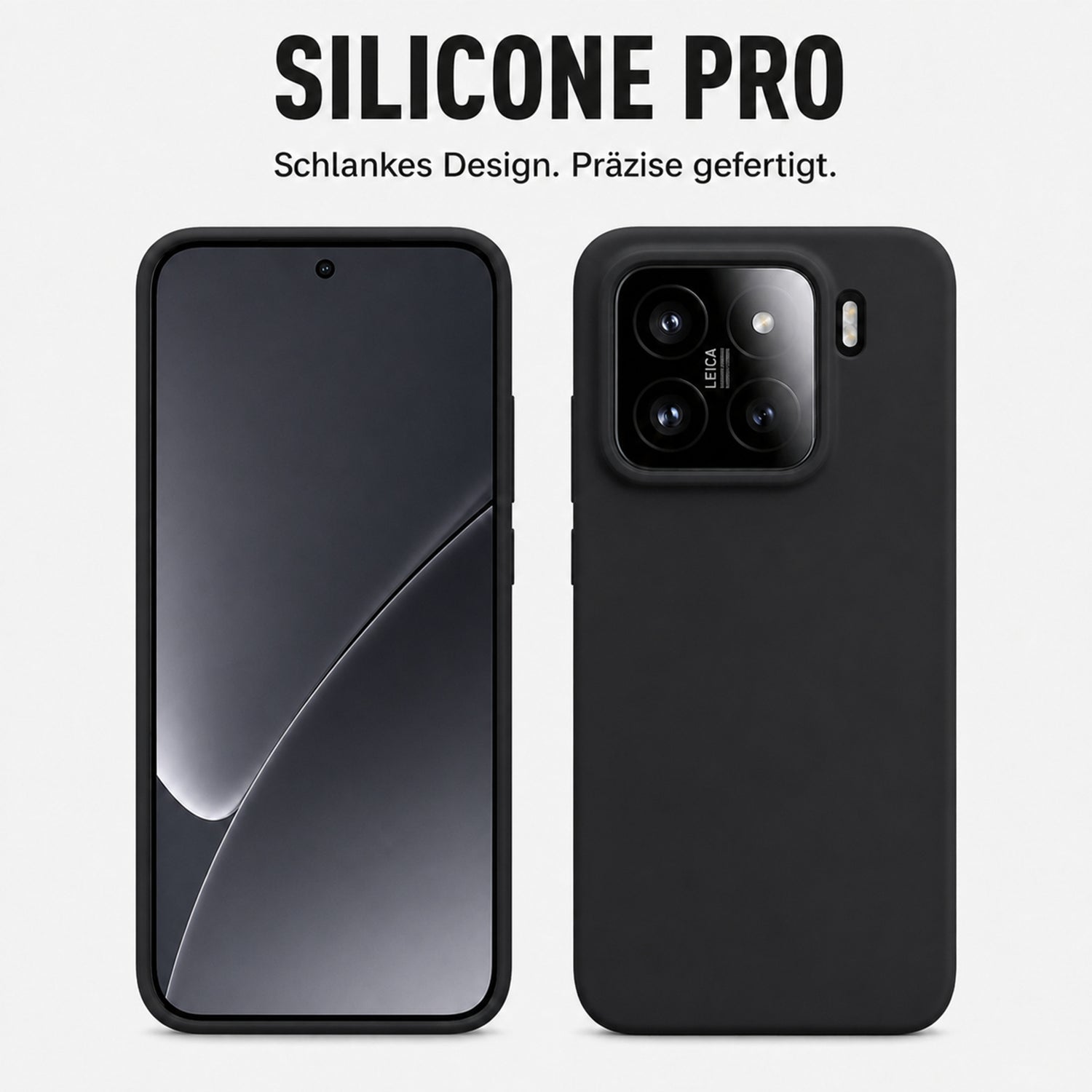Xiaomi 15 Silicone Pro Silikon Hülle Schwarz – Detailansicht 5