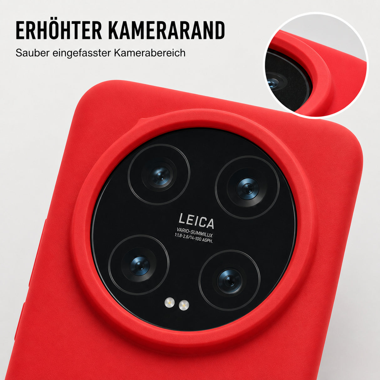 Xiaomi 15 Ultra Silicone Pro Silikon Hülle Rot – Detailansicht 2