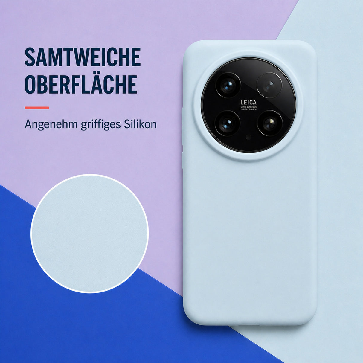 Xiaomi 15 Ultra Silicone Pro Silikon Hülle Wolkenblau – Detailansicht 1