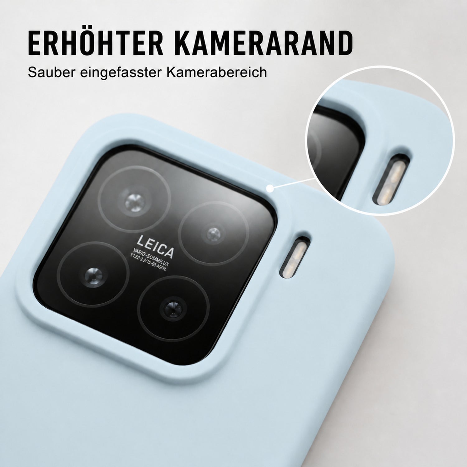 Xiaomi 15 Silicone Pro Silikon Hülle Wolkenblau – Detailansicht 2