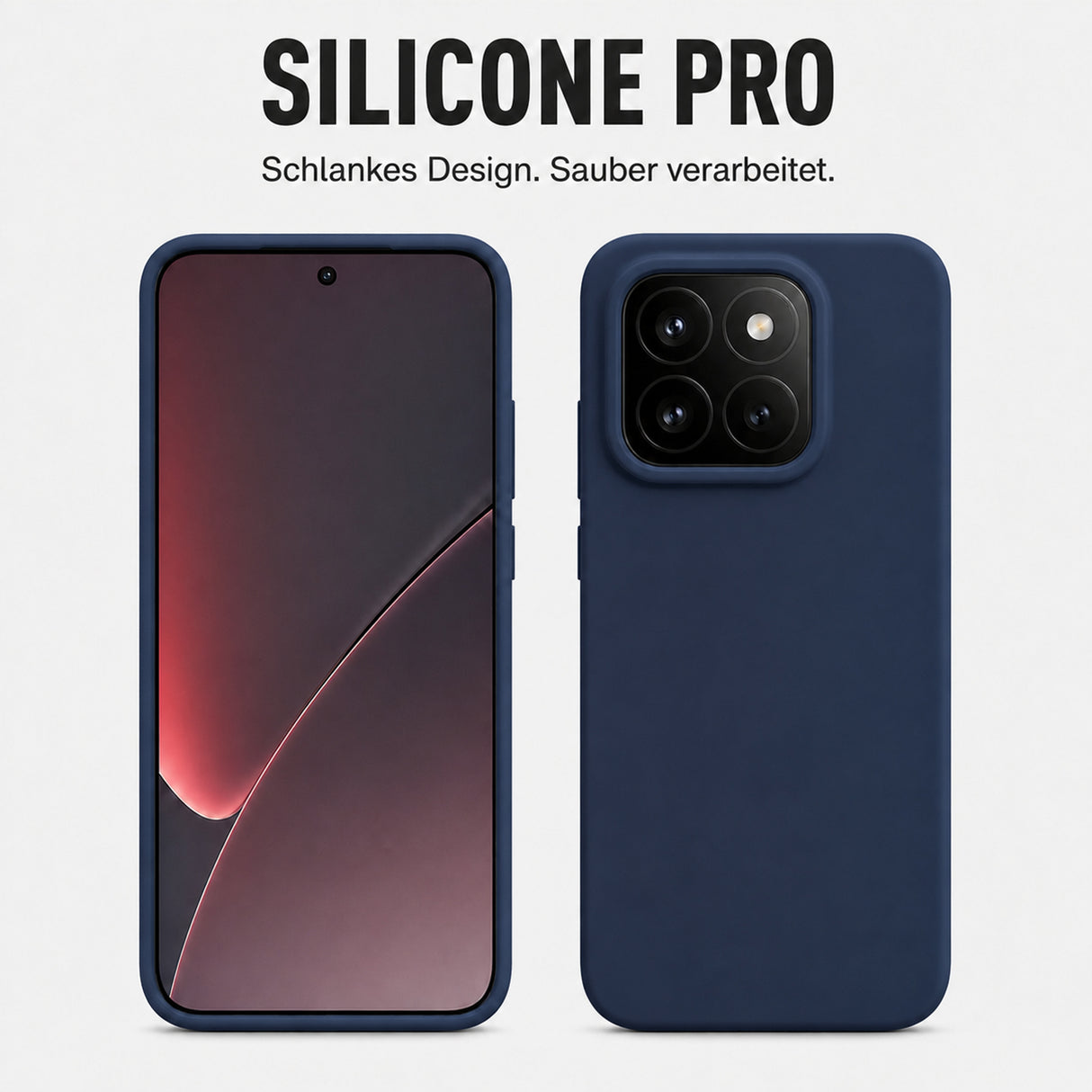 Xiaomi 15T Silicone Pro Silikon Hülle Marineblau – Detailansicht 5