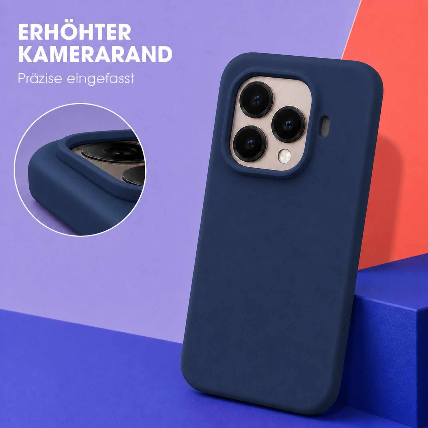 Xiaomi 15T Pro Silicone Pro Silikon Hülle Marineblau – Detailansicht 2