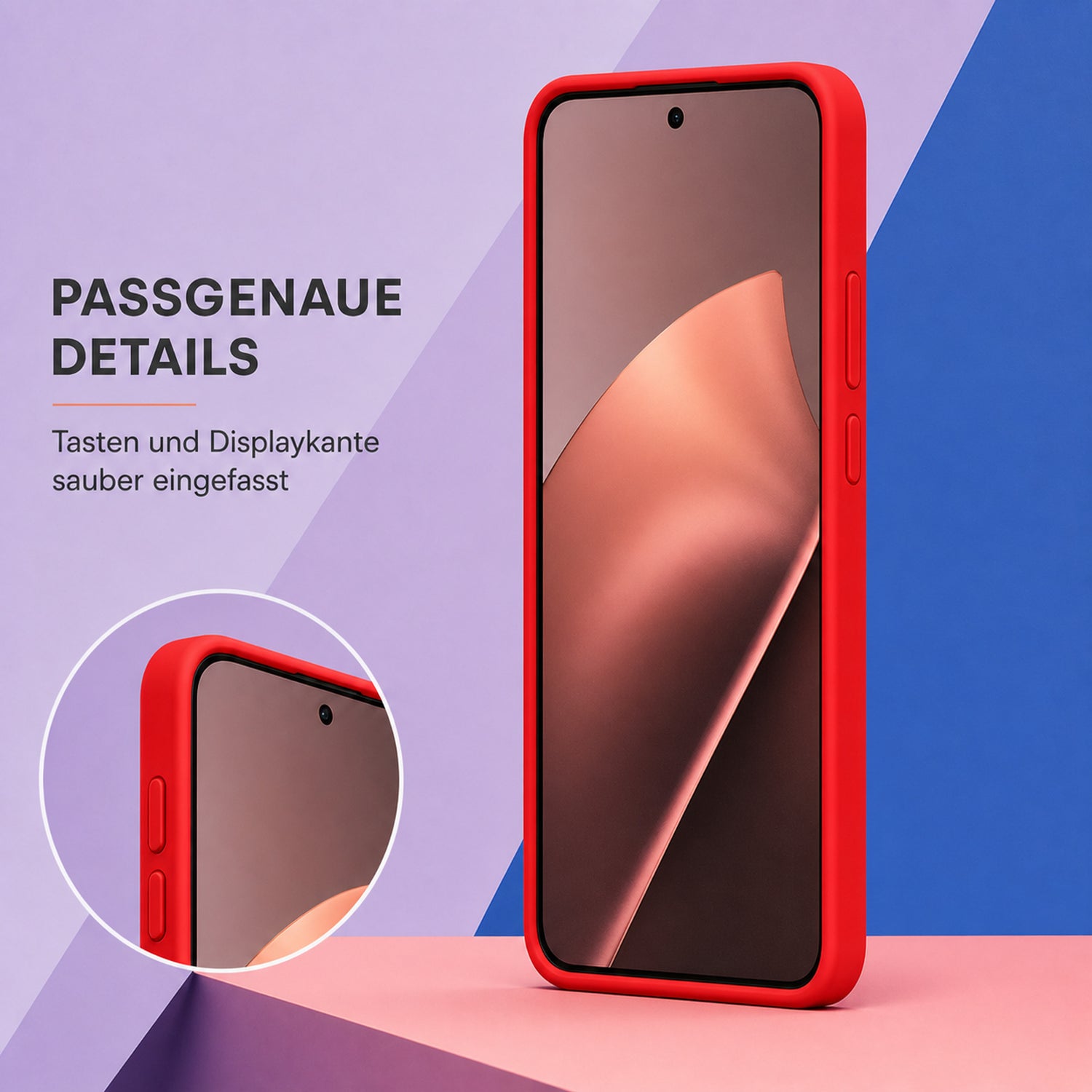 Xiaomi 15T Pro Silicone Pro Silikon Hülle Rot – Detailansicht 3