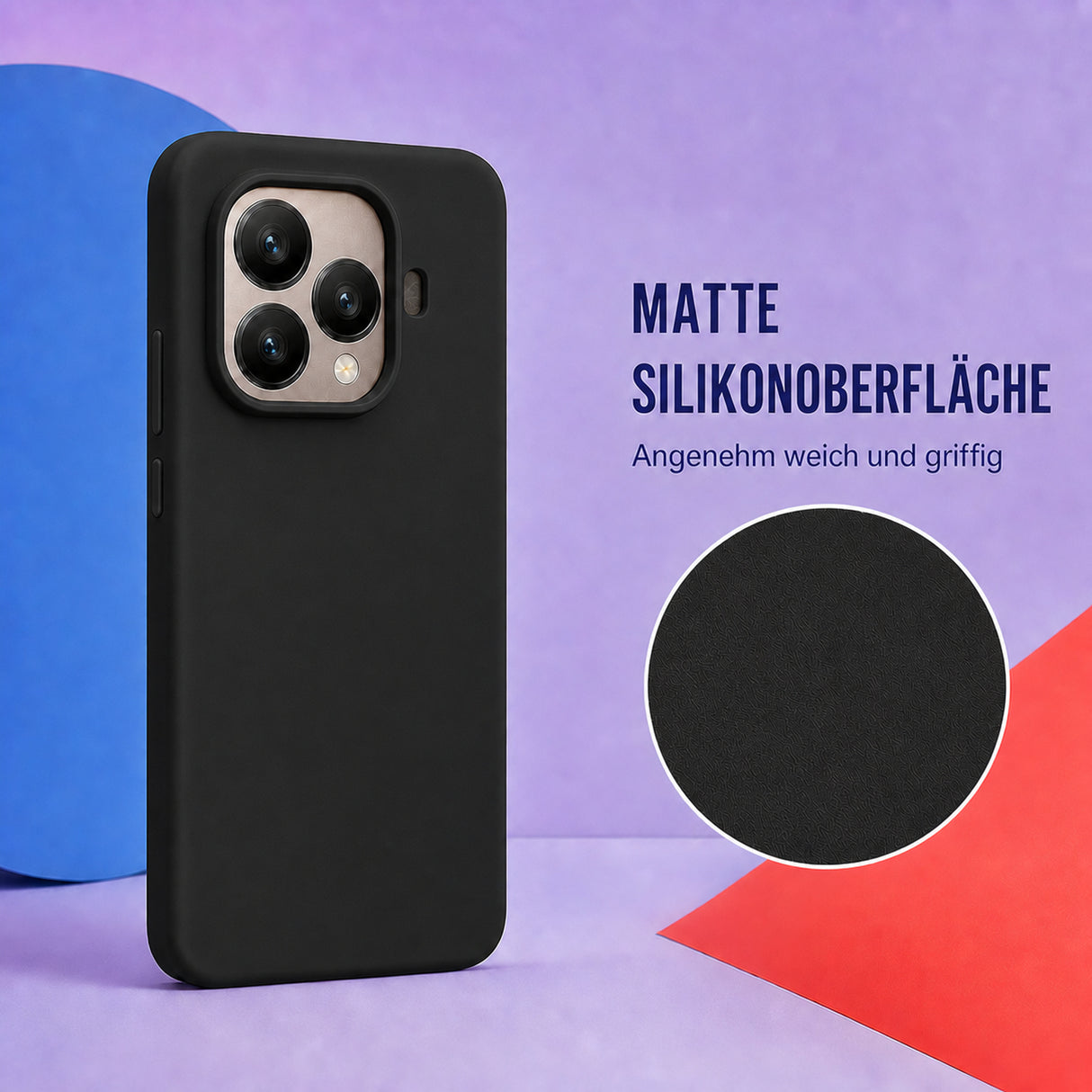 Xiaomi 15T Pro Silicone Pro Silikon Hülle Schwarz – Detailansicht 1
