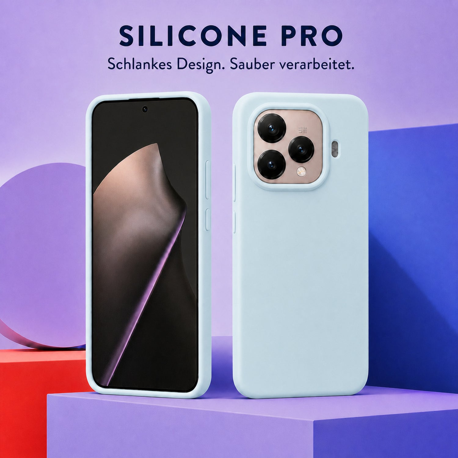 Xiaomi 15T Pro Silicone Pro Silikon Hülle Wolkenblau – Detailansicht 5